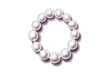Obraz premium Elegant pearl necklace on a white isolate background, symbolizing luxury and sophistication.
