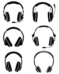 Set of different shape headphone icon