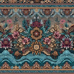 floral batik art pattern 