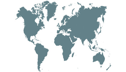 World map. Grey modern vector map. Silhouette map
