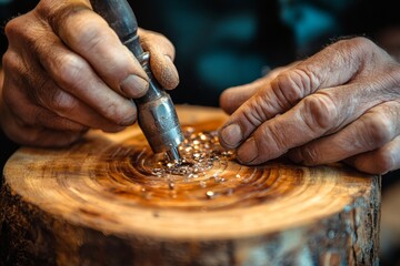 Jeweler makes a piece of jewelry, Generative AI