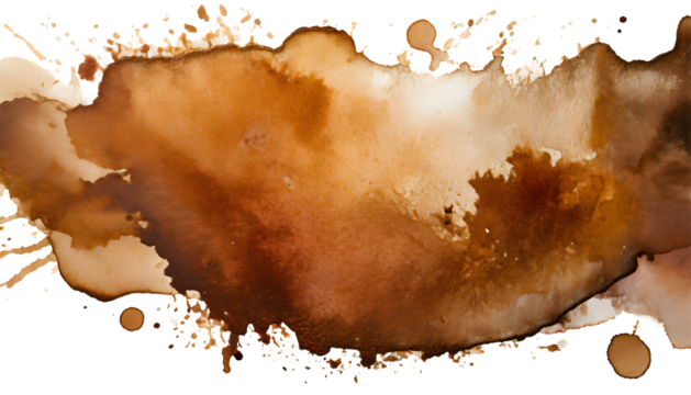 Watercolor brown stain Splash. Generative AI.