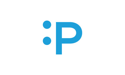 a graphic image with a happy P theme, on a white background. vector graphic base.