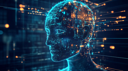 Obraz premium High-Tech Artificial Intelligence Visualization for Modern Web Interfaces