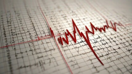 Electrocardiogram (ECG), heart wave, cardiogram report. flat design