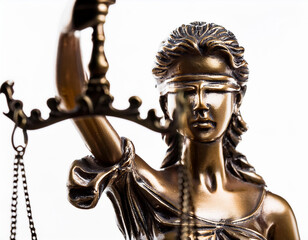 Fototapeta premium Balanza de la justicia sobre fondo blanco