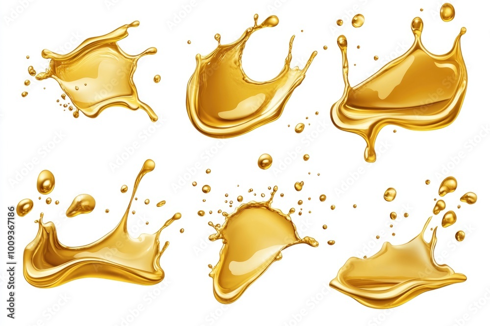 Poster a close-up shot of colorful liquid splashes on a white background, great for science or art projects