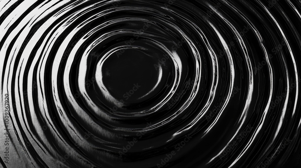 Poster a close-up photograph of a circular object in shades of gray
