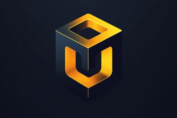 A black and yellow logo featuring a bright yellow light in the center, ideal for use in business or technology contexts