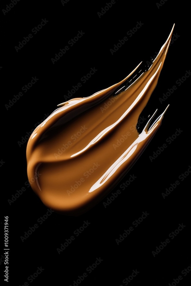 Poster A close-up view of liquid on a black surface, suitable for use in science or technology illustrations