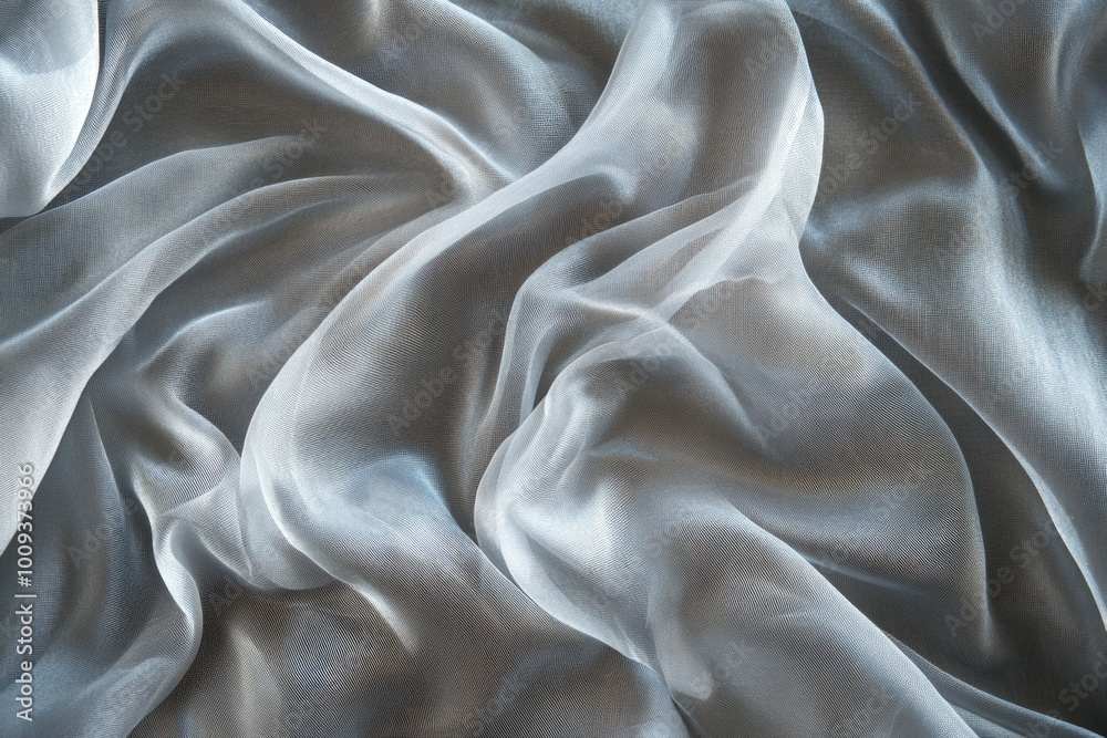 Poster a detailed shot of textured silver fabric with intricate patterns