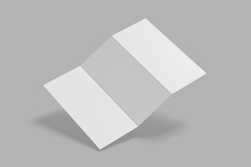 Blank white z fold brochure Mock up