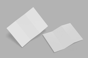 Blank white z fold brochure Mock up