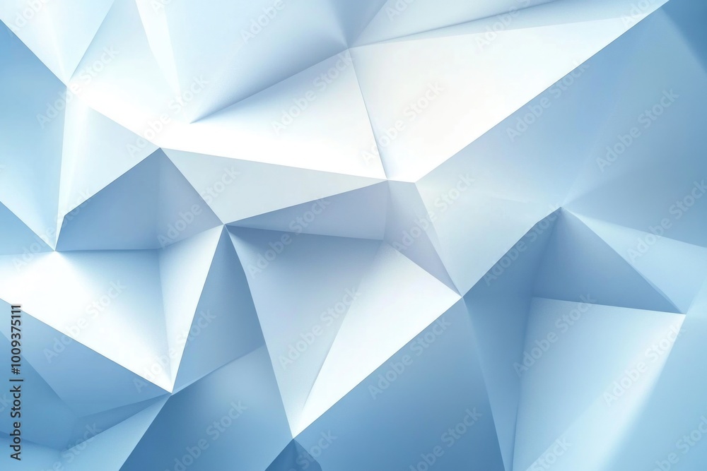 Poster a set of white paper triangles arranged on a bright blue surface, perfect for use in designs and pre