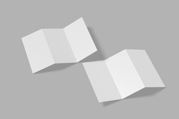 Blank white z fold brochure Mock up