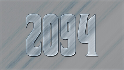 3D Glass effect number design of 2094, glassy background.