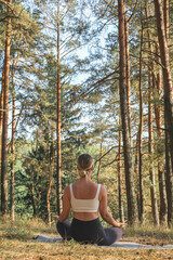 Workout. Fitness, outdoor workout in nature. Fitness, motivation for working the gym, health improvement. Woman doing sports outdoors,wellness, Health, nature, fitness, eco-fitness. mental health.