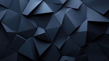 A striking dark geometric background featuring sharp angles and sleek surfaces, perfect for modern design and artistic projects.