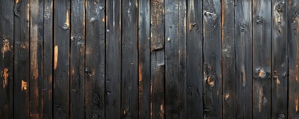 Fototapeta premium Close-up of an aged wooden wall displaying rich textures, cracks, and unique patterns. Perfect for rustic backgrounds and designs.