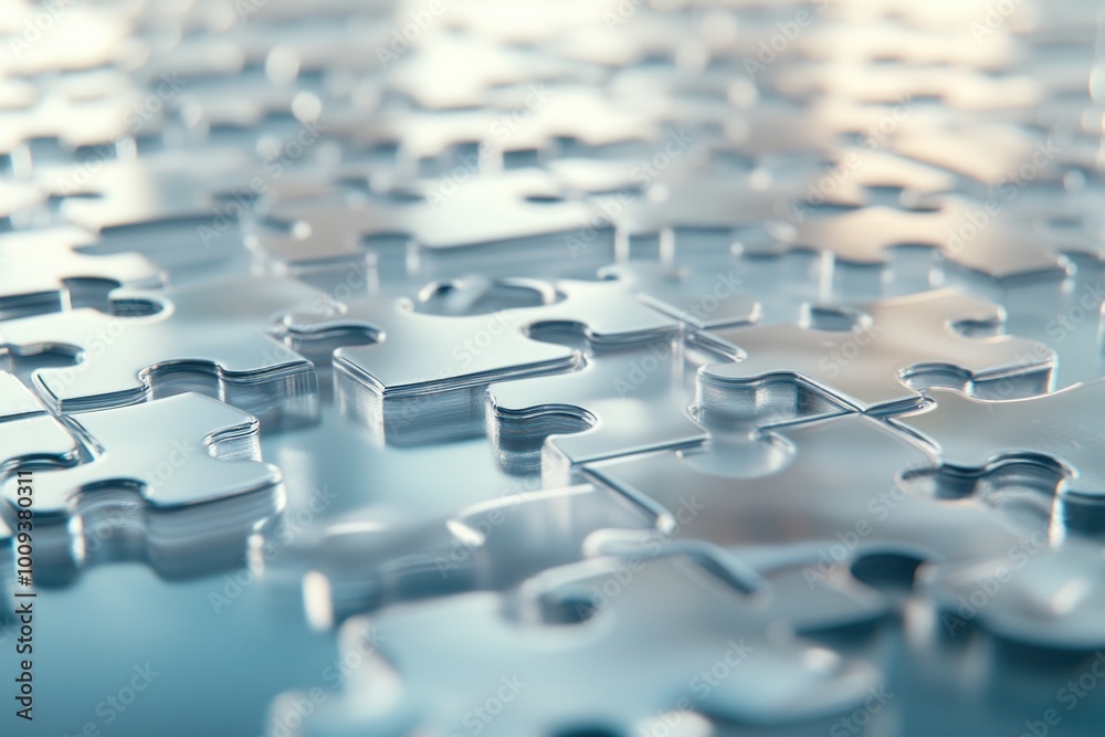 Poster puzzle pieces on a table, ready to be solved