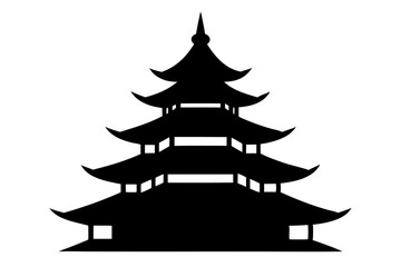 Pagoda | vector silhouette illustration on white background