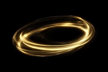 Golden light swirl on black