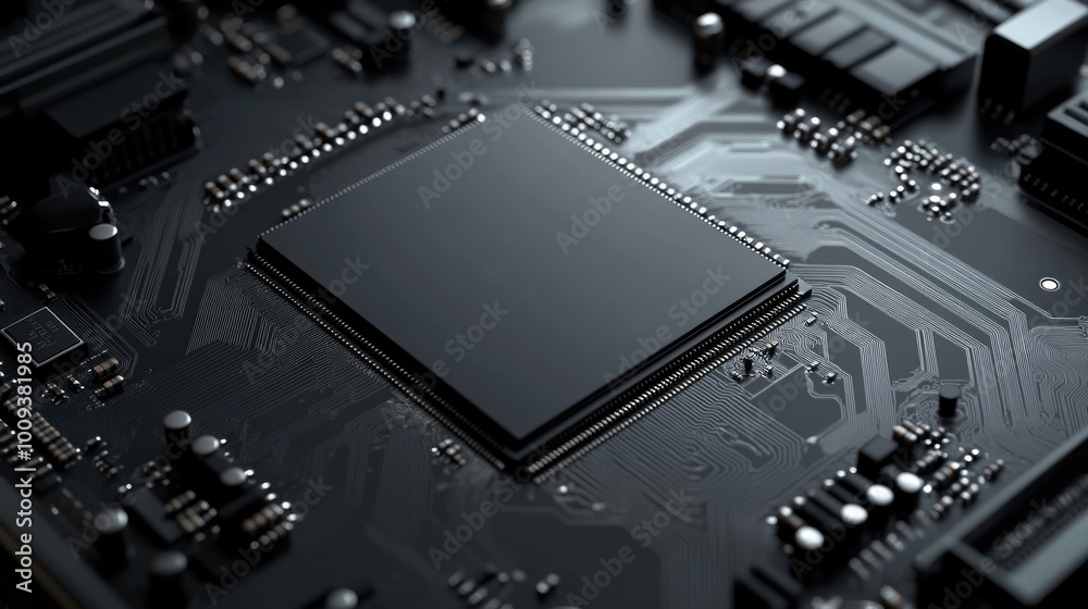 Aufkleber a detailed shot of a computer motherboard, suitable for tech-related projects or explanations