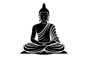 Buddha | vector silhouette illustration on white background