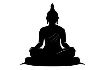 Buddha | vector silhouette illustration on white background