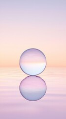 Translucent Sphere Floating in Monochromatic Space with Soft Reflections and Shadows