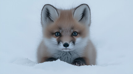 Obraz premium little white fox in the snow