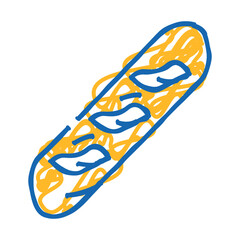 baguette french cuisine doodle icon sketch vector. baguette french cuisine sign. isolated symbol illustration