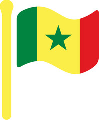 Senegal Flag free flown Rounded icon