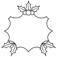 arch mistletoe frame outline coloring book page line art drawing