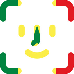 Senegal flag on Face ID outline icon