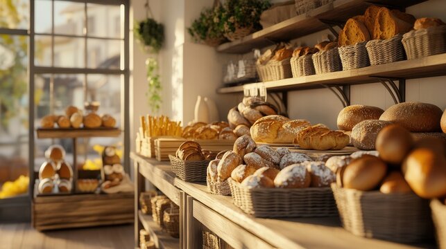 A local bakery selling bread made with organic, locally sourced ingredients, promoting sustainable farming