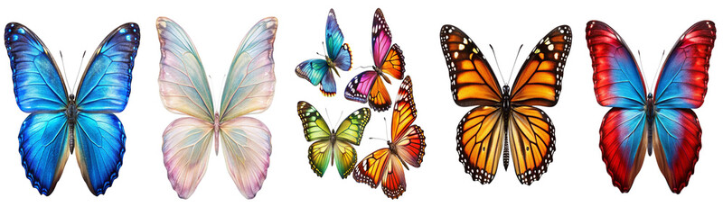 Obraz premium Beautiful butterfly species isolated on transparent background, ideal for nature-themed designs
