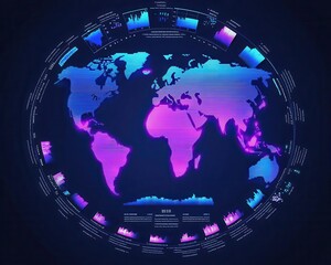Abstract infographic showing global prostate cancer incidence rates, cool color palette, Prostate cancer global stats, Health data visualization for awareness