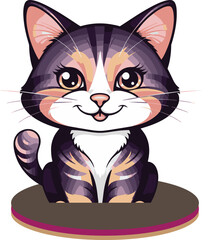 An illustration of a cartoon cute cat a unique vector .