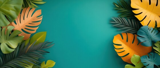A tropical palm leaf pattern, perfect for enhancing summer-themed designs. © sawitreelyaon
