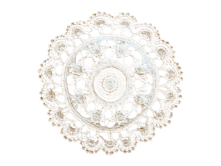 Decorative lace doily isolated on transparent or white background