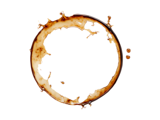 Coffee stain isolated on transparent or white background