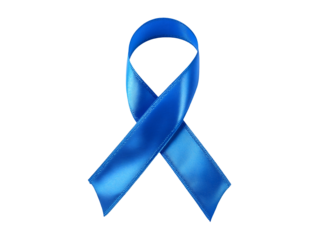 Blue child abuse awareness ribbon isolated on transparent or white background