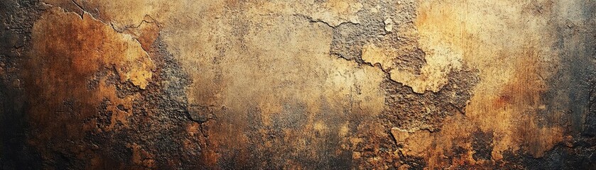 Fototapeta premium Textured wall with warm tones and unique patterns, perfect for backgrounds and artistic projects.