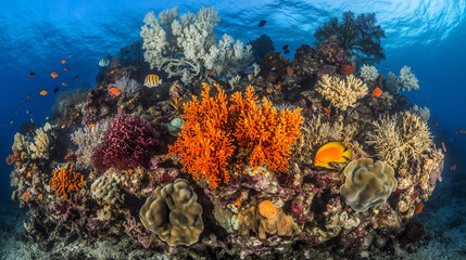 Naklejka premium coral reef and sea