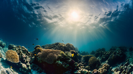 Fototapeta premium coral reef and sea