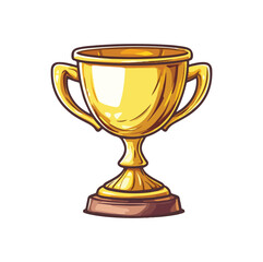 Gold trophy cartoon vector illustration