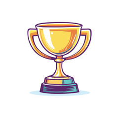 Gold trophy cartoon vector illustration