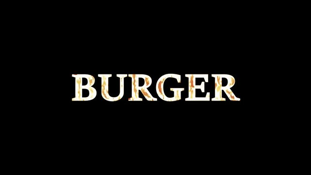 Burning Burger Text Blazing Fire Animation Effect