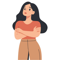 Happy young woman smiling flat illustration